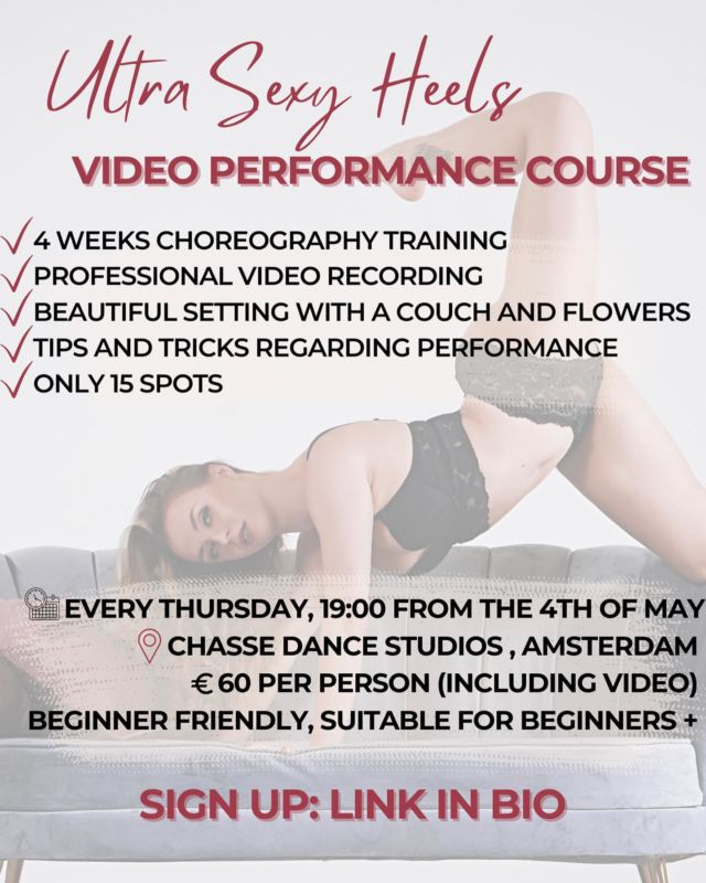 Inspired by our soul sister and dancing wife - @ronylouanne , we decided to organise a little Ultra Sexy Heels Course - Video Performance for you. 
What does it mean?
Similarly, like in @thegodddesssroom by Rony, we will learn & practice choreography,for three weeks and then on the fourth week, each of you will perform the choreography and will be filmed by a professional camera lady, AND of course you will get the professional video. To add a little bit of Femme Confidence Twist to it, during performance day, we will create a litte romantic set for you, with flowers, lights and a couch, cause the choreo will be on the couch😈 Yesss, there is a sexy red couch in the studio, we have used it a lot in the videos before. The vibe of the choreo will be ultra sexy (duh), lingerie, loose shirt, “living room-home alone” vibe, with a glass of wine. 
The classes will be held in @chassedancestudios , every Thursday at 19:00-20:00. The price entails the classes, tips and tricks on how to perform and interact with camera and professionally recorded and edited video. The spots are limited to 15 queens, as we want to make sure to have enough space and time to give everyone a personal feedback ☺ The level is beginner friendly, but if you have experience in dancing or camera work already, you are more than welcome to join and add your own twist to the choreo and the performance ✨📸
Questions? Send a DM or email to femmeconfidence@gmail.com
•
#danceworkshop #danceclass #selflove #womenempowerment #womensupportingwomen